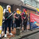 Indígenas se tomaron el ingreso al Ministerio del Interior en Bogotá