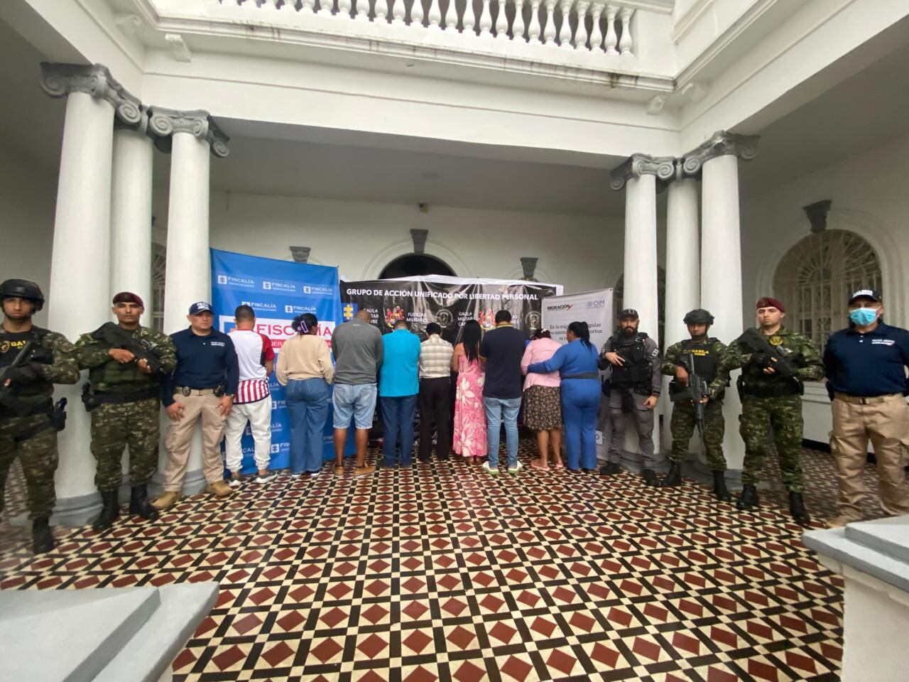 Red de migrantes capturados en varias regiones de Colombia.