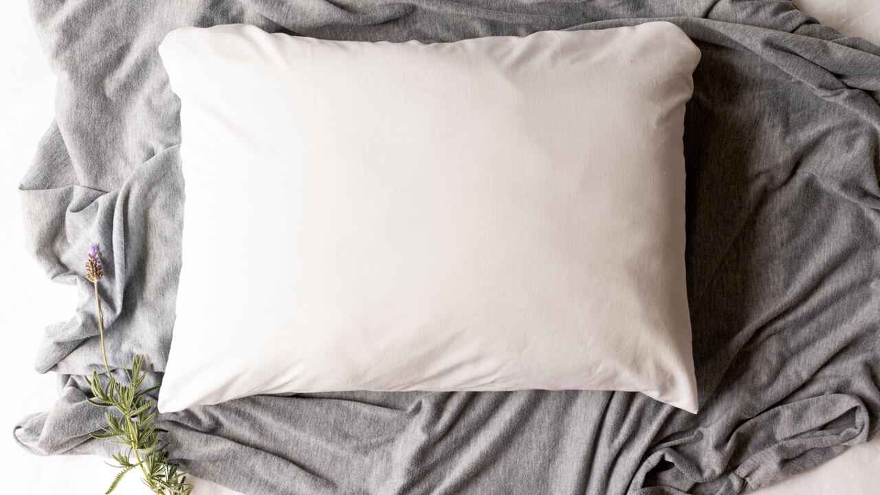 Almohada junto a una rama de laurel