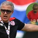 Mondher Kbaier, técnico de Túnez, reclama tras el pitazo final del árbitro