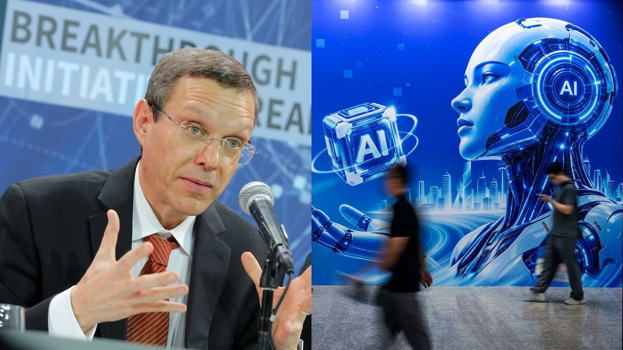 Avi Loeb junto a imagen representativa de la inteligencia artificial.