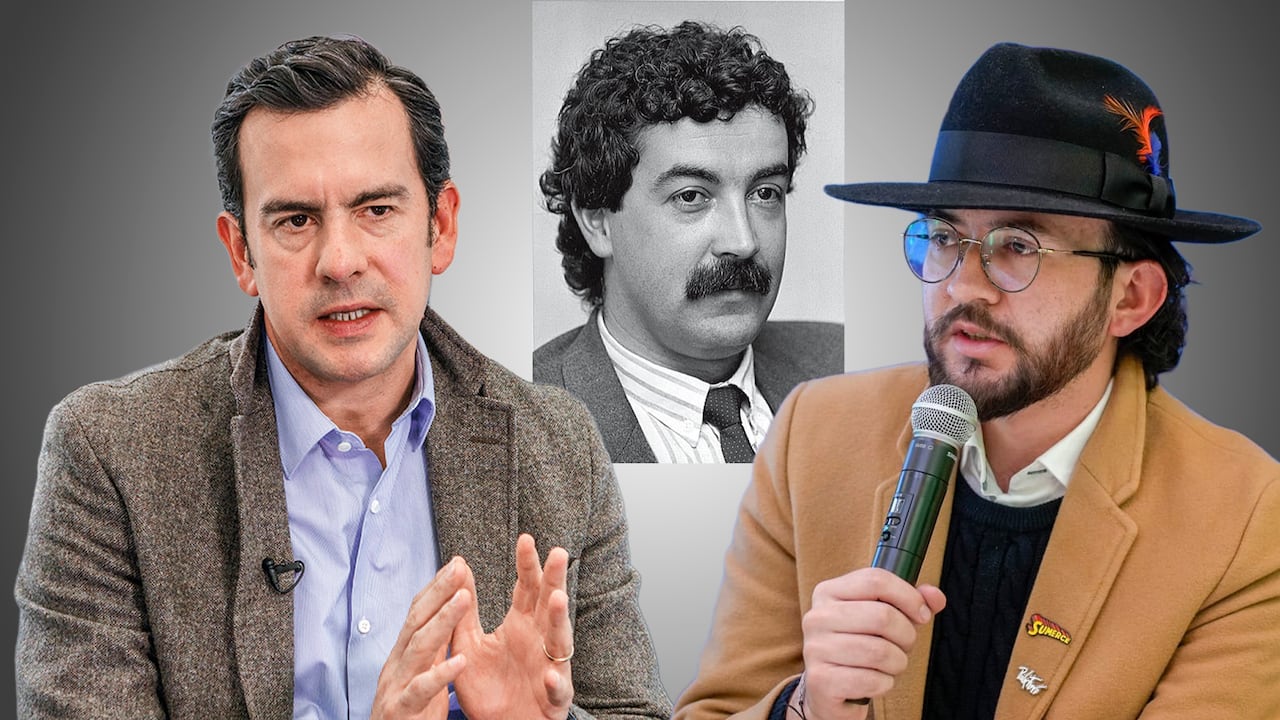 El ministro Rodrigo Lara, Bernardo Jaramillo Ossa, de la UP, y José Luis Bohórquez, del Pacto.