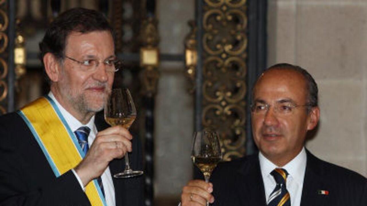 Rajoy fue homenajeado por el presidente mexicano, Felipe Calderón, el miércoles durante su visita a Ciudad de México.
