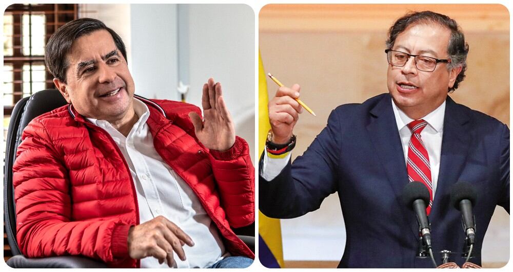 Juan Fernando Cristo, Ministro del Interior, y Gustavo Petro, presidente de Colombia.