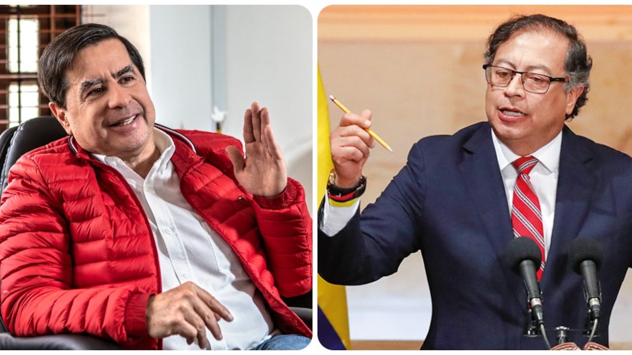 Juan Fernando Cristo, ministro del Interior, y Gustavo Petro, presidente de Colombia.