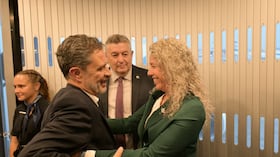 Vivien Aisen y el canciller colombiano en Jerusalén