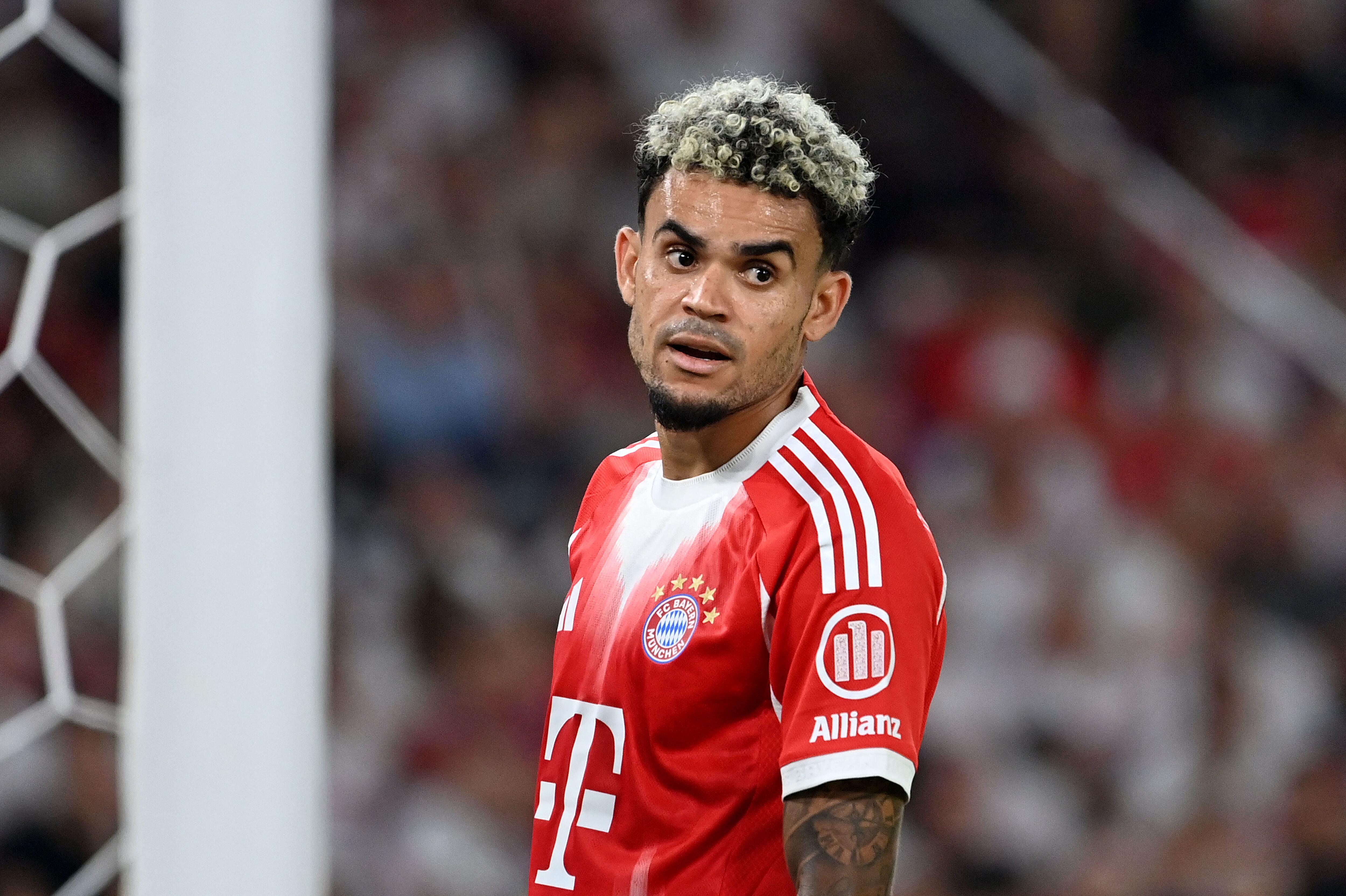 Luis Díaz en su primer juego oficial con Bayern Múnich