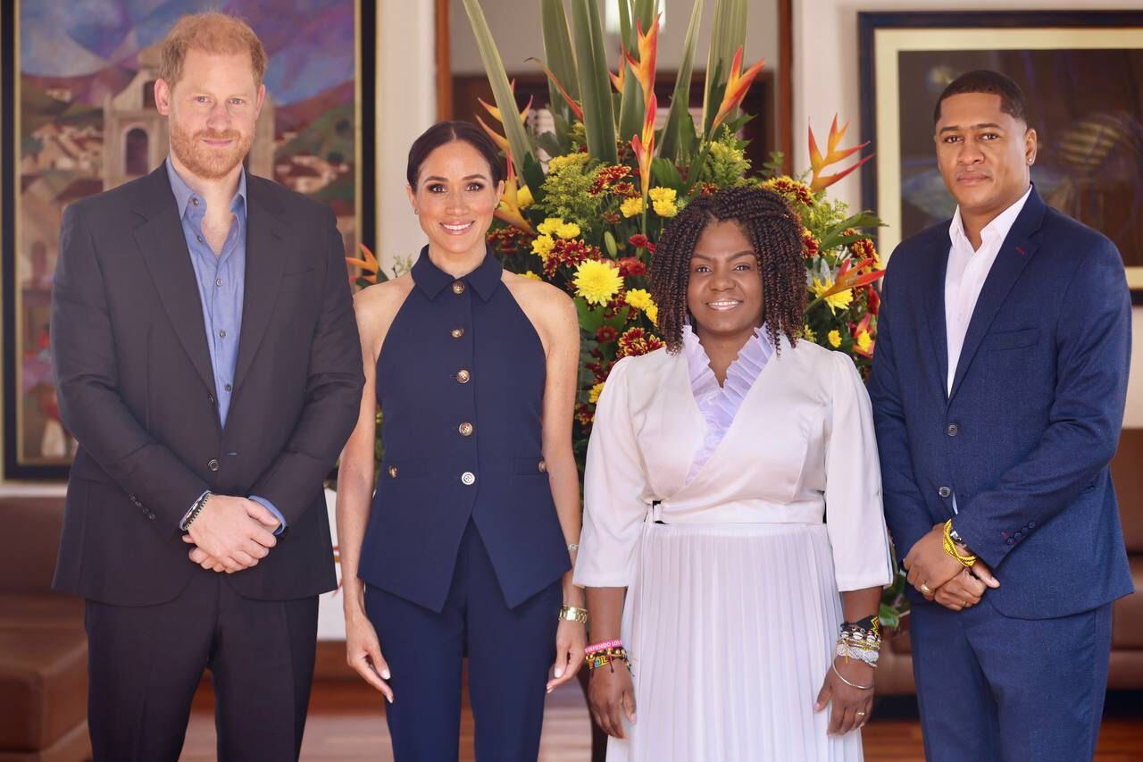 Francia Márquez con el príncipe Harry y Megan Markle.