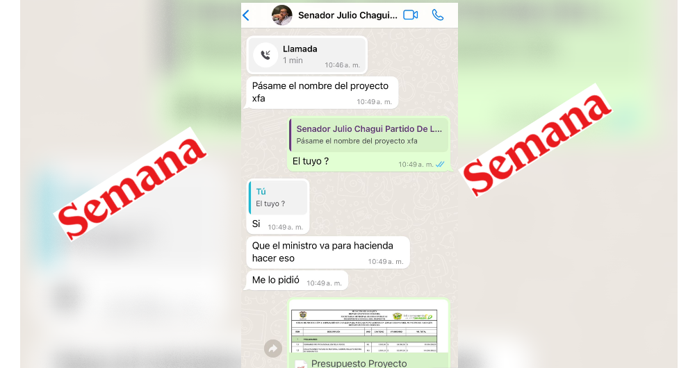 Chat entre Olmedo López y Julio Chagui