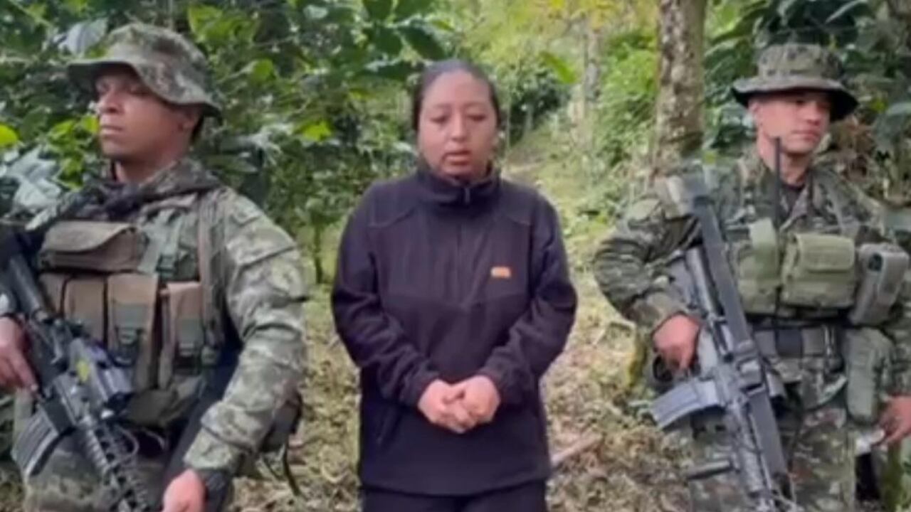 Lideresa social rescatada por el Ejército Nacional.