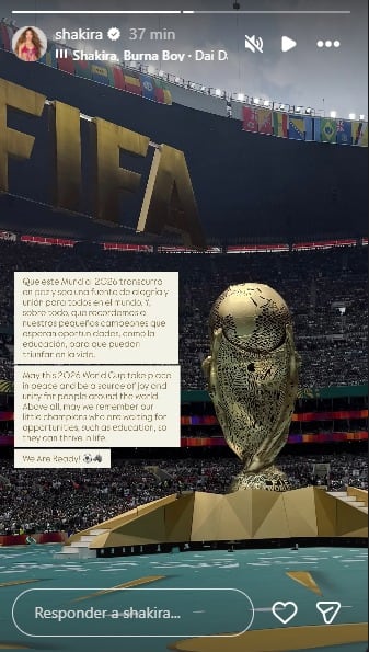 Shakira se pronunció tras su show en el mundial 2026.