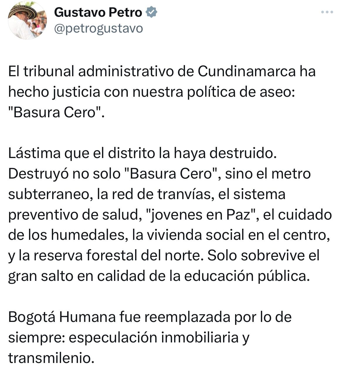 Mensaje presidente Gustavo Petro
