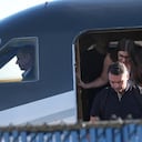 Flávio Bolsonaro llega al Aeropuerto Ejecutivo de Miami-Opa Locka el miércoles 28 de octubre de 2026 en Opa-locka, Florida (AP Photo/Marta Lavandier)