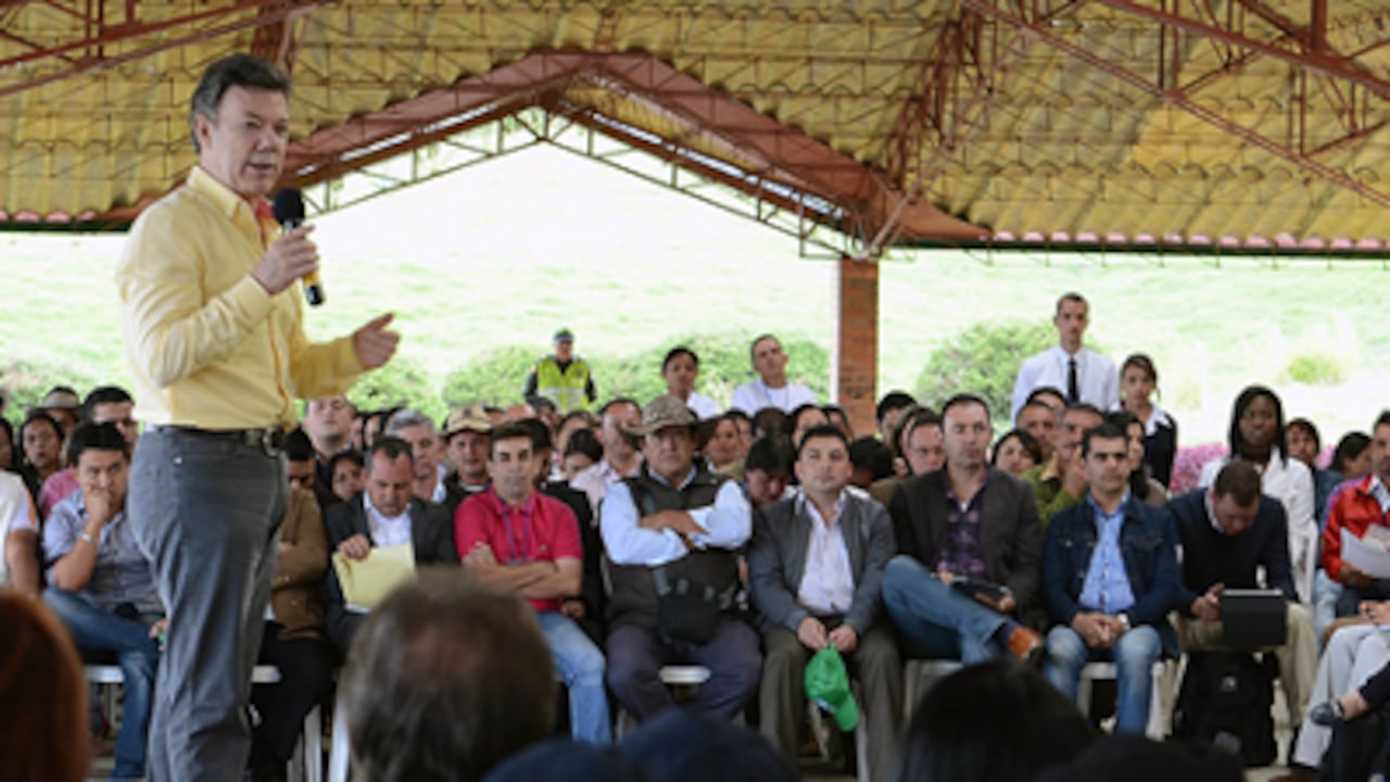 El presidente Santos visitó este sábado Santa Rosa de Osos, en Antioquia.