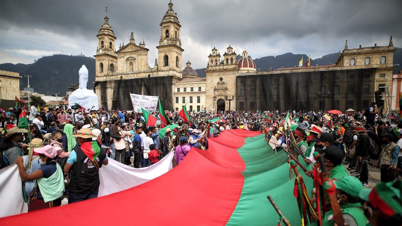 La minga marcha en Bogotá