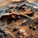 Ilustración de la superficie de Marte, creada con inteligencia artificial.