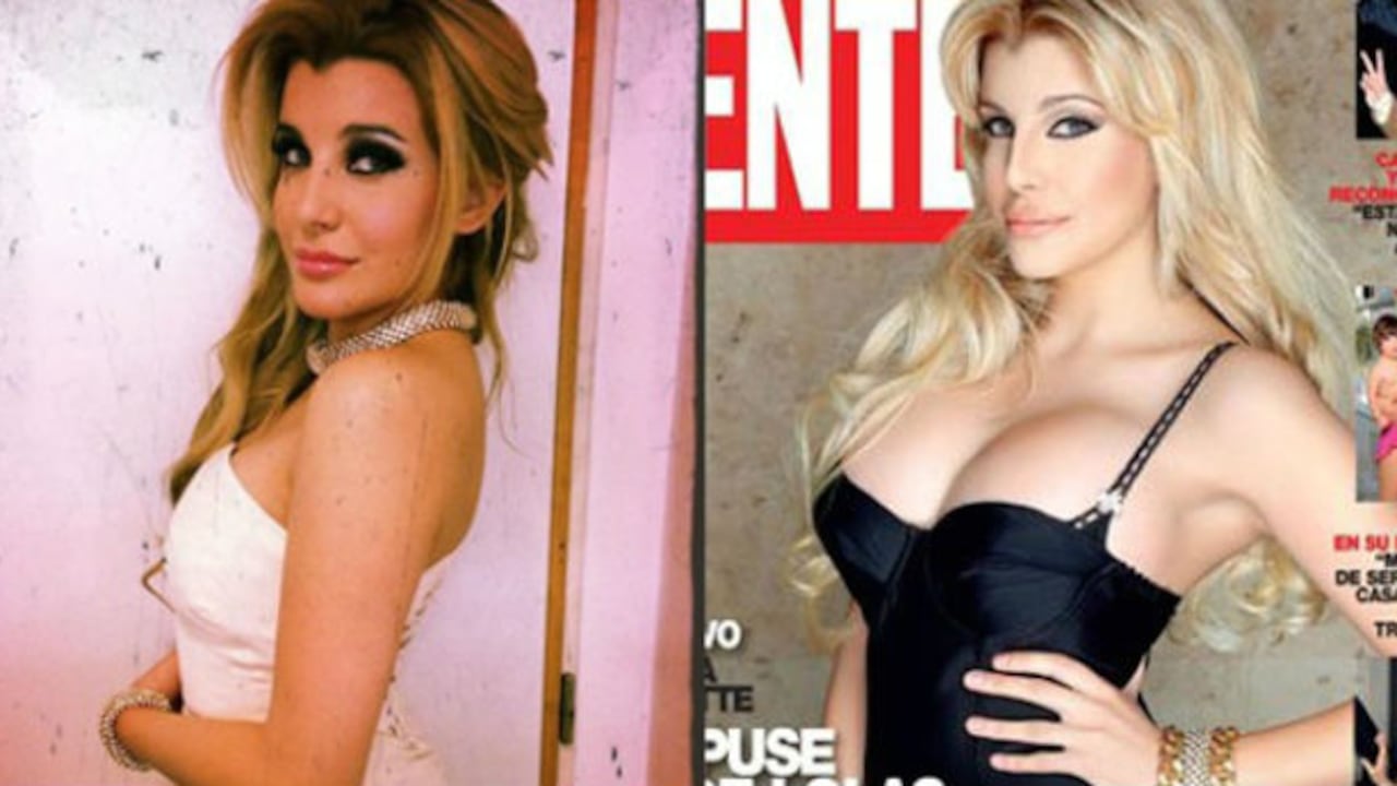 En esta portada, la celebridad de la televisión local argentina Charlotte Caniggia expresa: "Me puse 130 de lolas para sentirme más sexy y madura", sobre haber cambiado radicalmente su apariencia en el 2013, a los 20 años de edad.