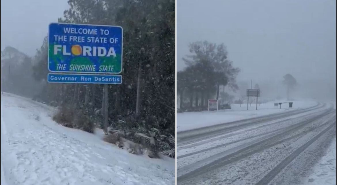 Florida amaneció cubierta de nieve por la tormenta invernal que azota la región