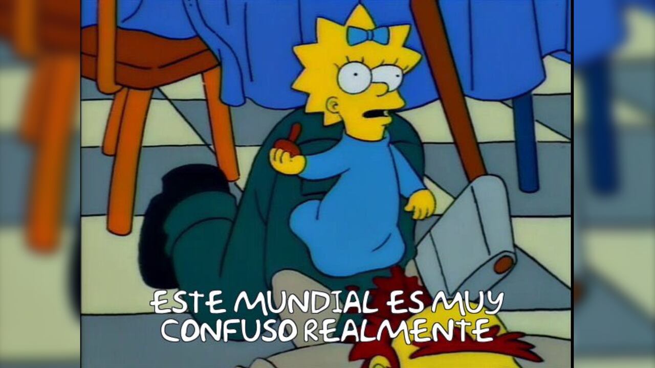 Este es uno de los memes sobre la jornada del grupo E. Foto: Twitter @SoySimpsonito.