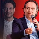 Federico Gutiérrez, alcalde de Medellín, el 14 de noviembre de 2025, en Bogotá. Y, atrás, el senador Iván Cepeda