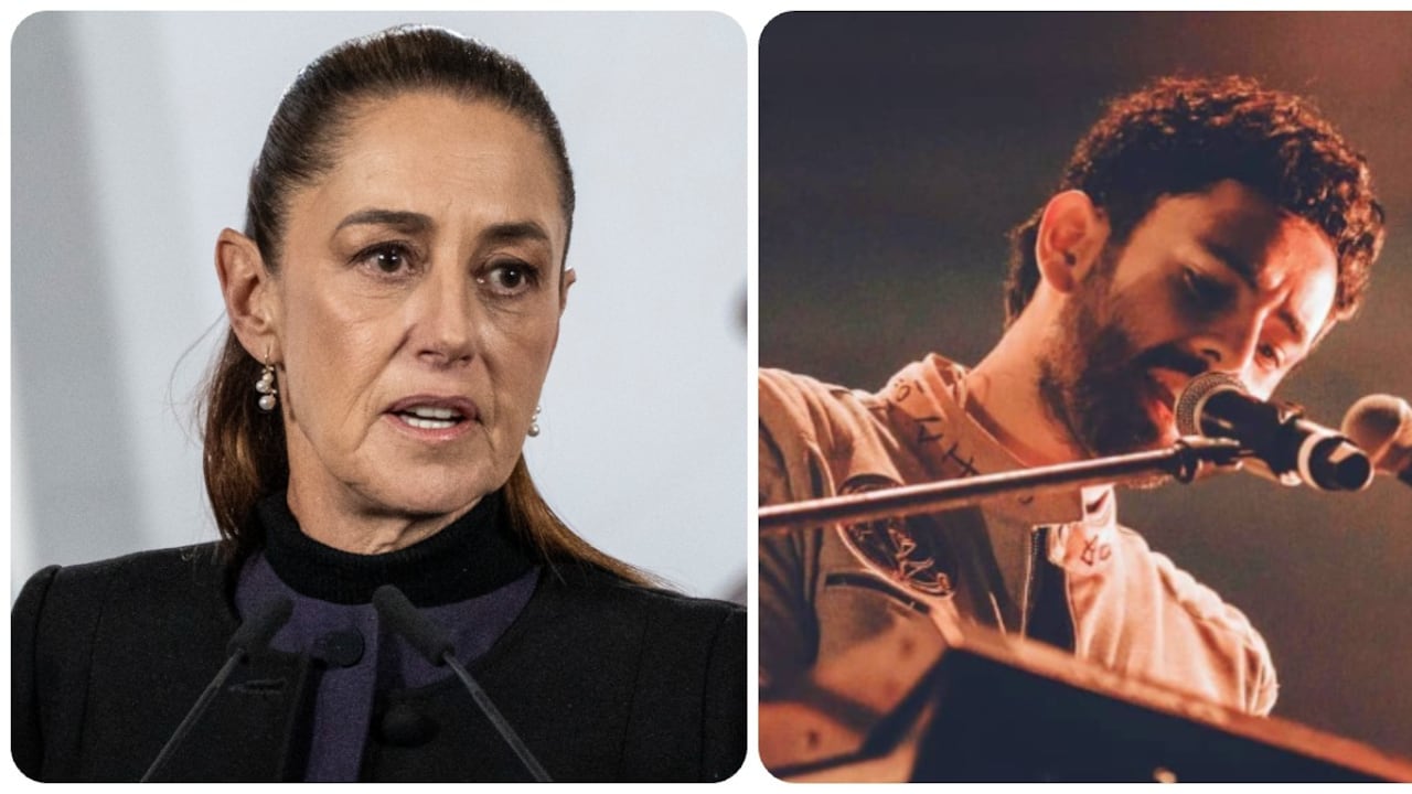 Claudia Sheinbaum y el tecladista mexicano Jonathan Meléndez.