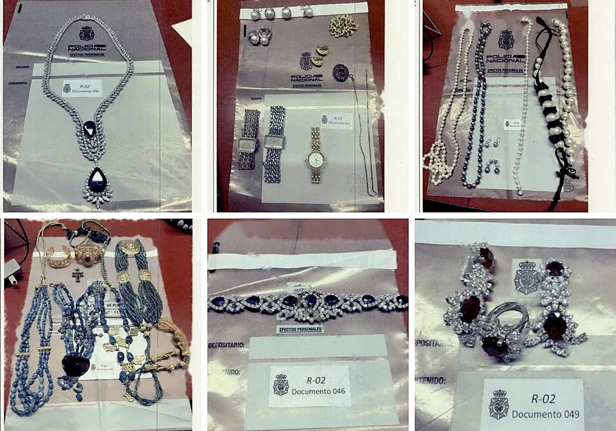Relojes, collares y joyas decomisados a José Luis Rodríguez Zapatero.