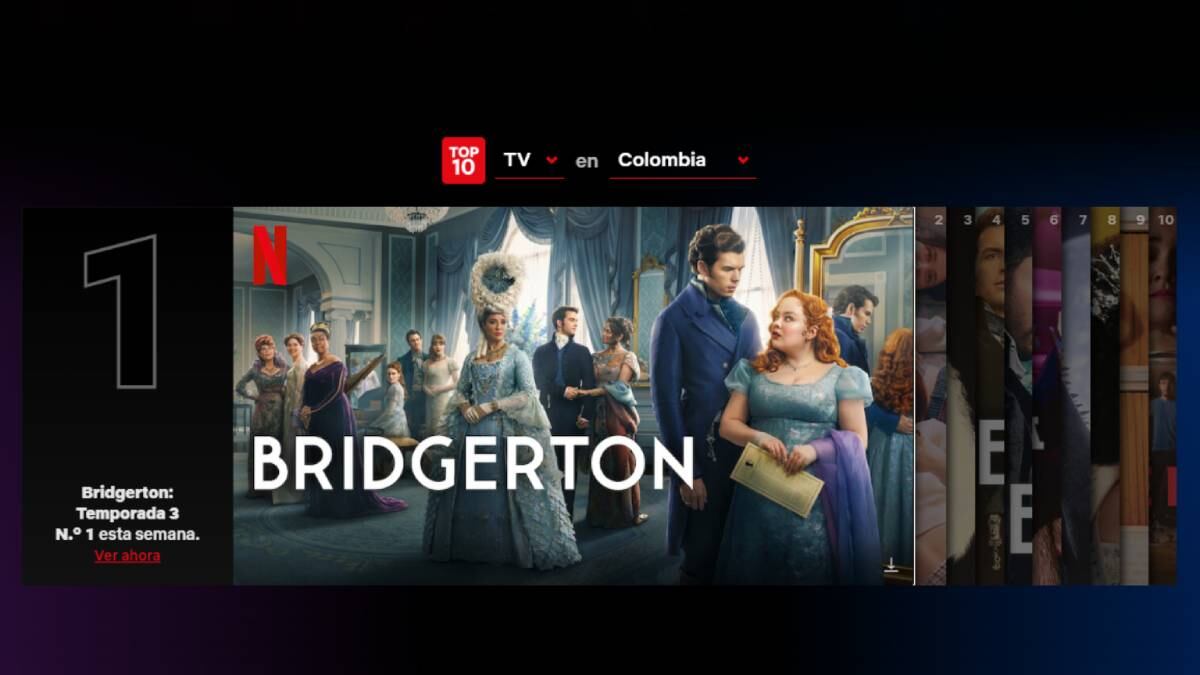 Bridgerton es la serie de Netflix que más se está viendo en Colombia.