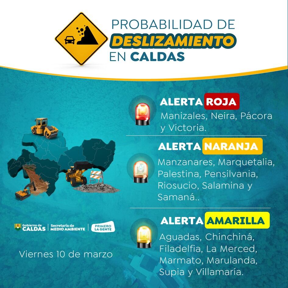 A los conductores que transitan entre los municipios de Pensilvania, Samaná y Marulanda se les recomienda extremar las medidas de precaución