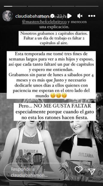 Foto: Instagram @claudiabahamon.