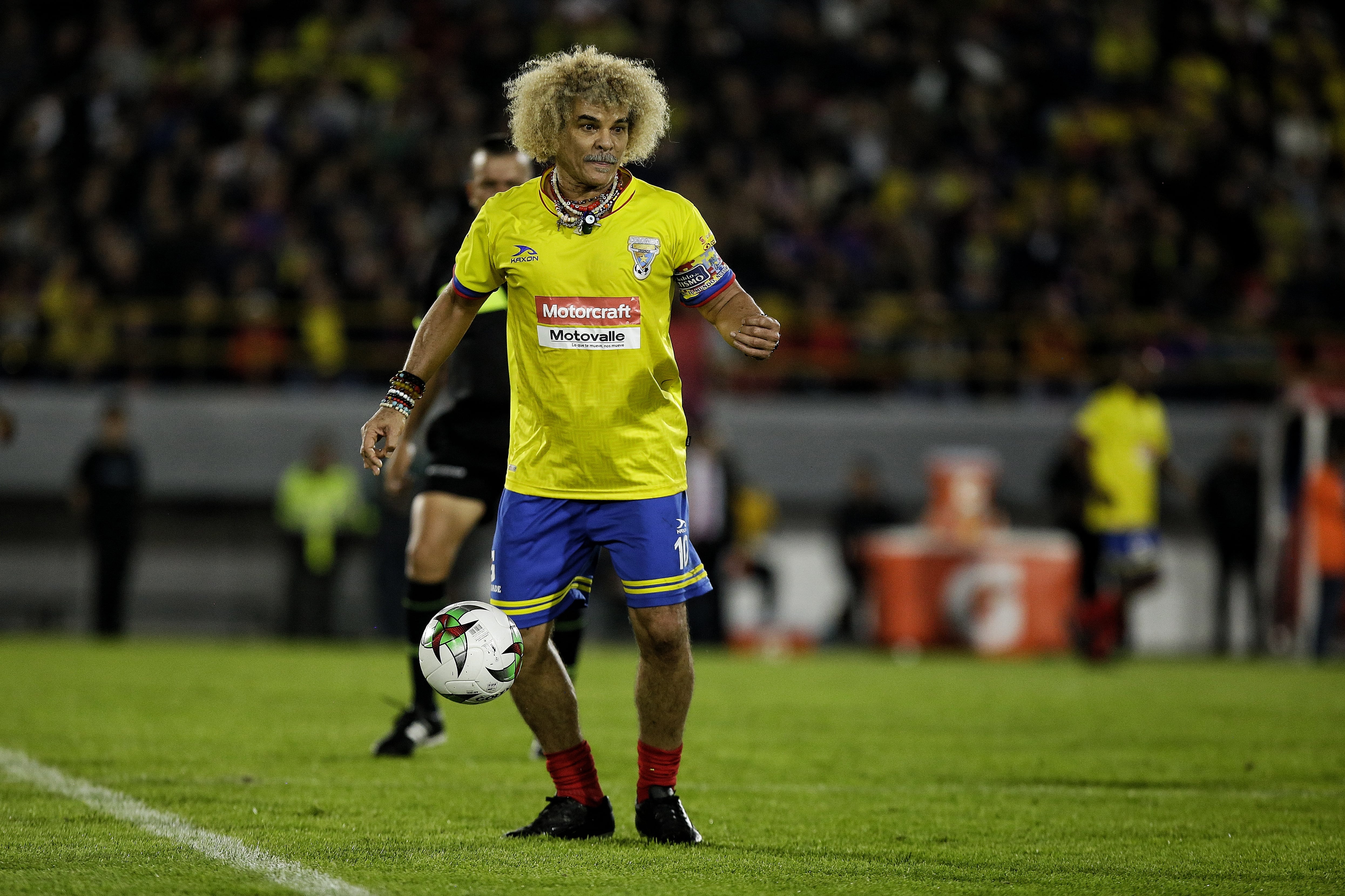 Bogotá. Marzo 05 del 2020. En el estadio Nemesio Camacho El Campín, El Barca Legends empató 1-1 con las Leyendas de Colombia. En la foto: Carlos Valderrama. (Colprensa - Diego Pineda)