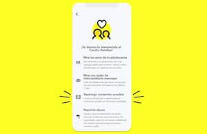 'Controles de Contenido' en el 'Centro Familiar' de Snapchat.