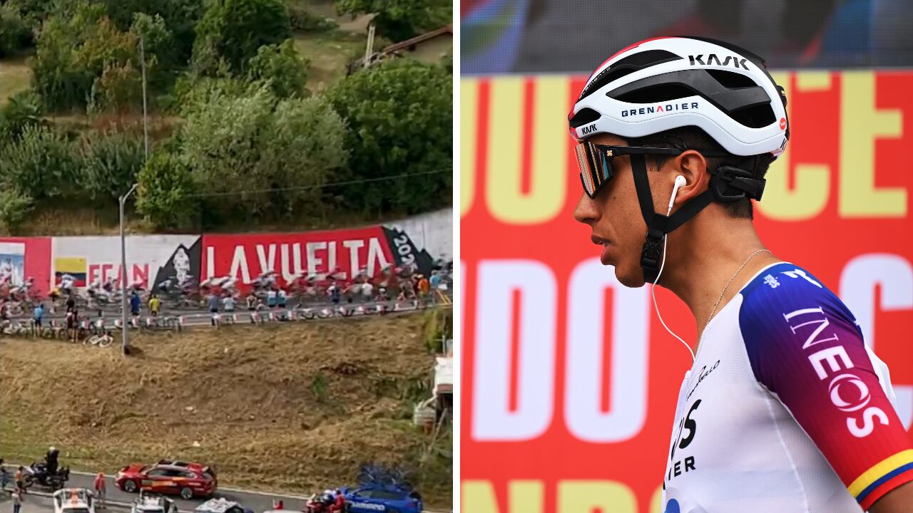 Homenaje a Egan Bernal en plena etapa 3 de La Vuelta a España.