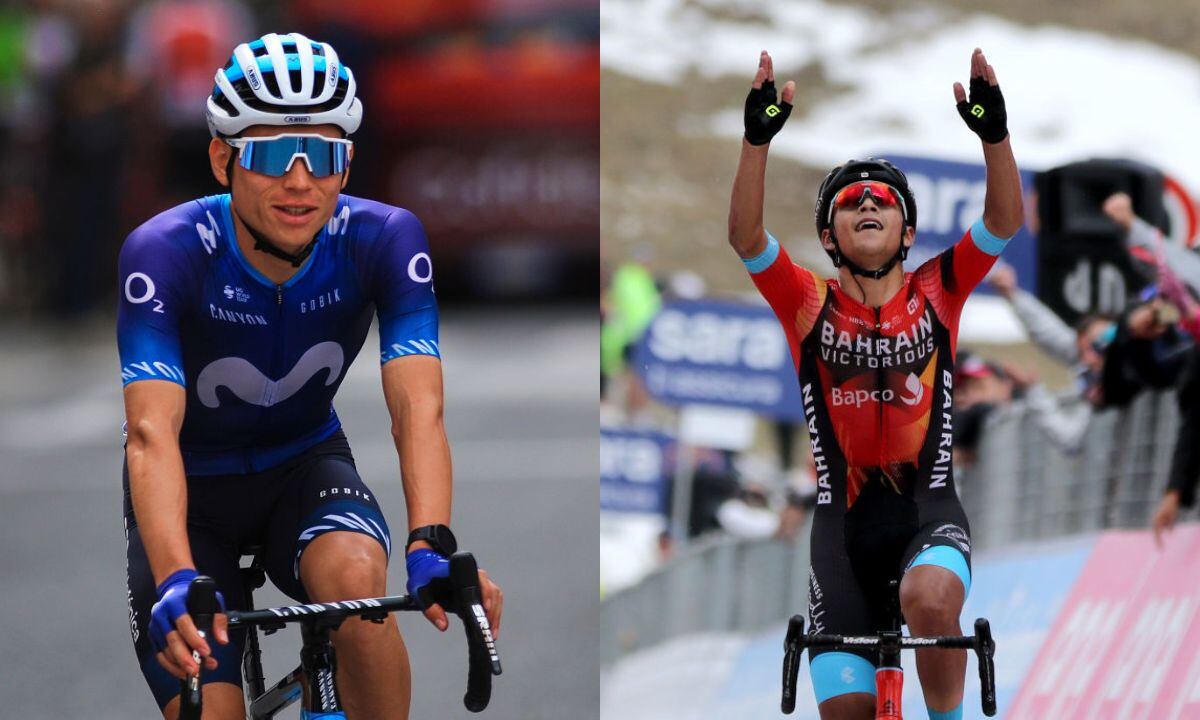 Einer Rubio y Santiago Buitrago en el Giro de Italia 2023.