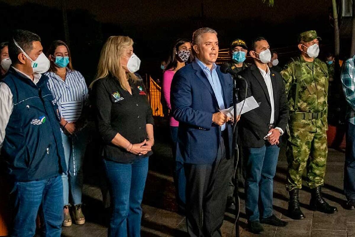 El presidente Iván Duque durante el anuncio de las medidas.