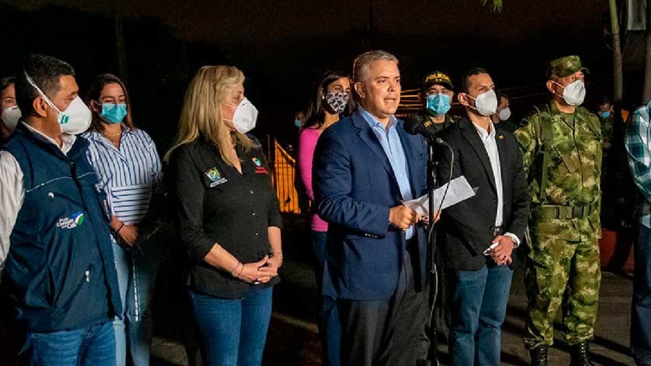 El presidente Iván Duque durante el anuncio de las medidas.