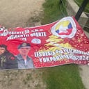 La pancarta de las FARC encontrada a las afueras de Bogotá.