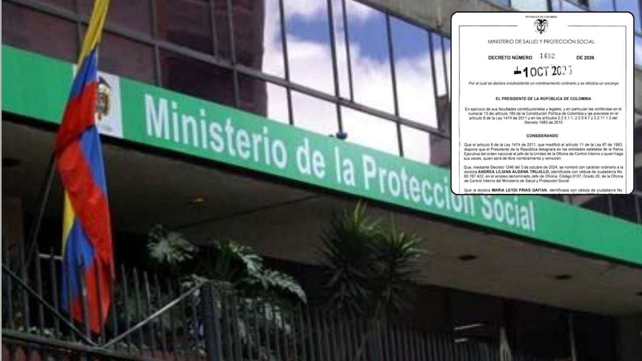 Fachada del Ministerio de Salu y Protección Social y del decreto 1452 del 1 de octubre.