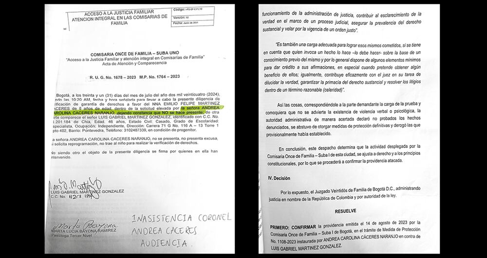 En el documento se muestra las acusaciones contra la coronel.