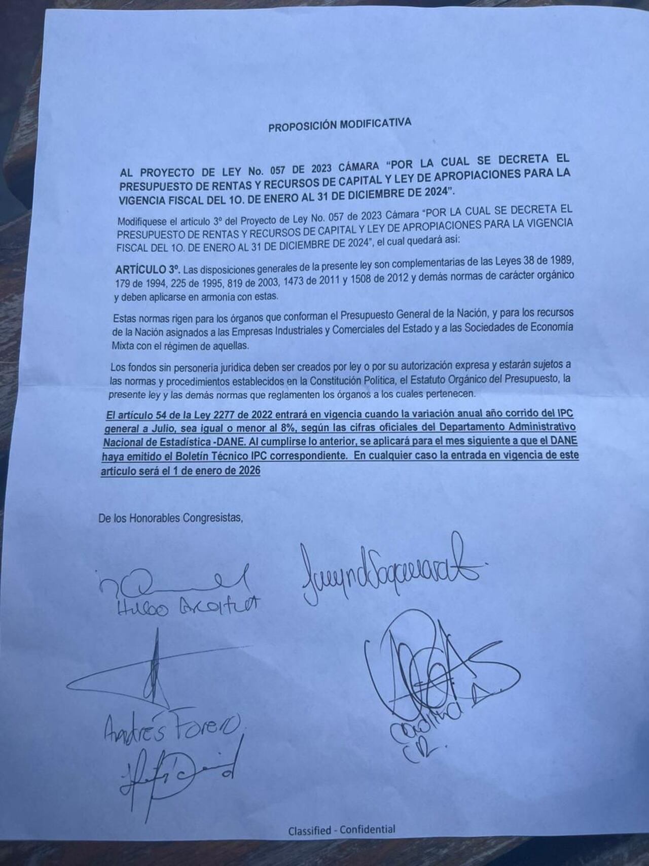 La proposición que busca aplazar el impuesto saludable.