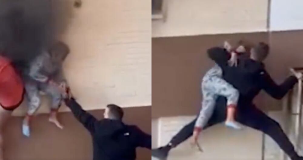 Rescate de uno de los menores