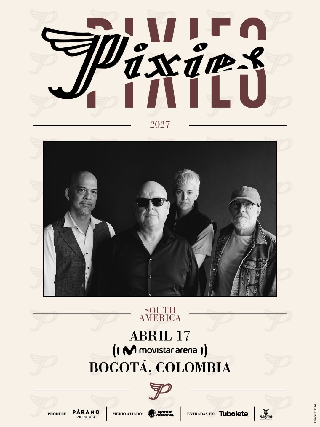 El 17 de abril de 2027, Pixies tendrá al fin un concierto en el Movistar de Bogotá, luego de dejar conciertos previos en el Parque 222 y en el Chamorro Music Hall.