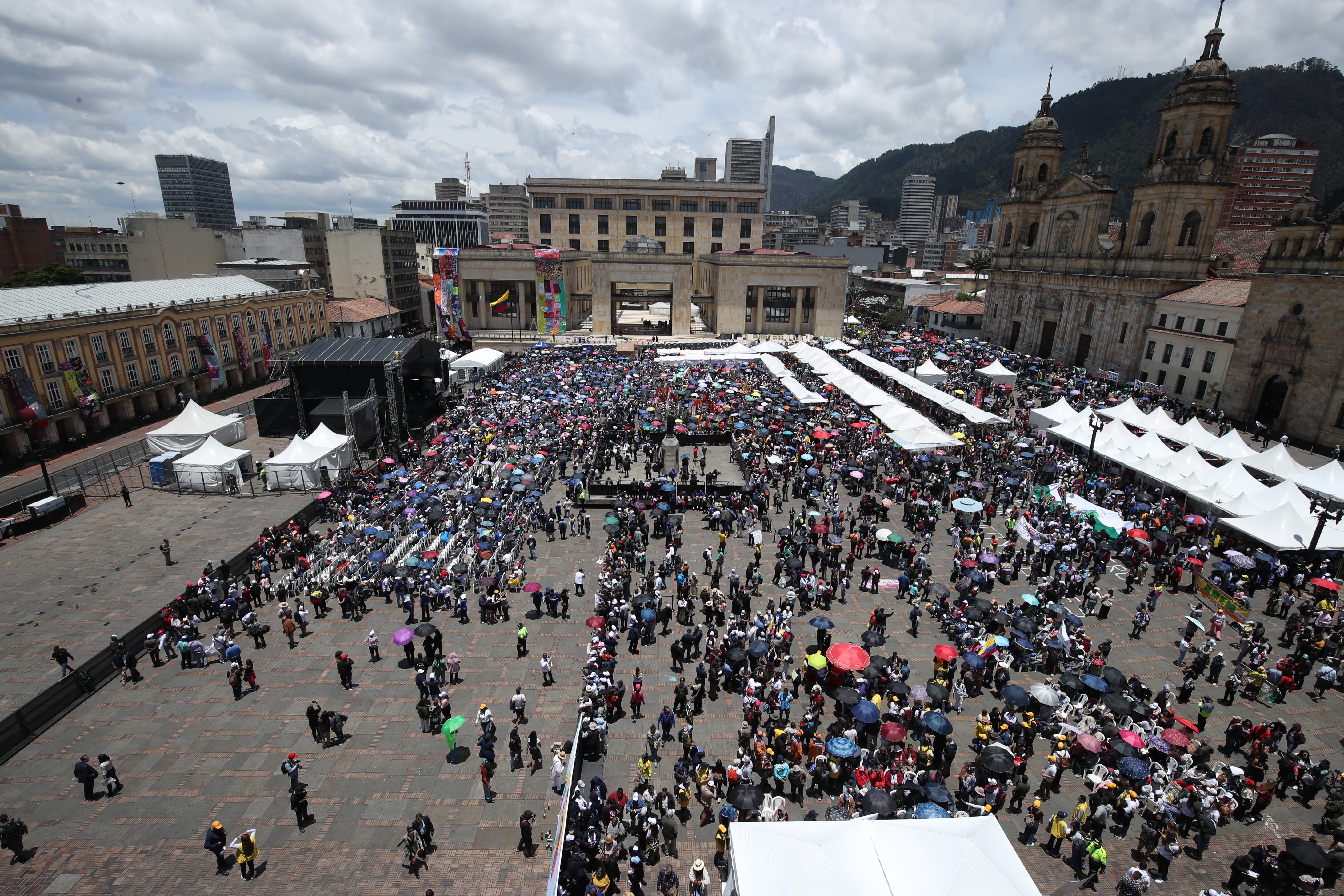 Marchas a favor de las reformas del Presidente Gustavo Petro, Plaza de Bolívar