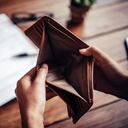 Empty money in wallet, concept money deficit, money is not enough , Unemployment, poverty