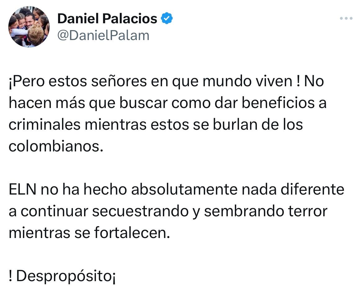 Mensaje exministro Daniel Palacios