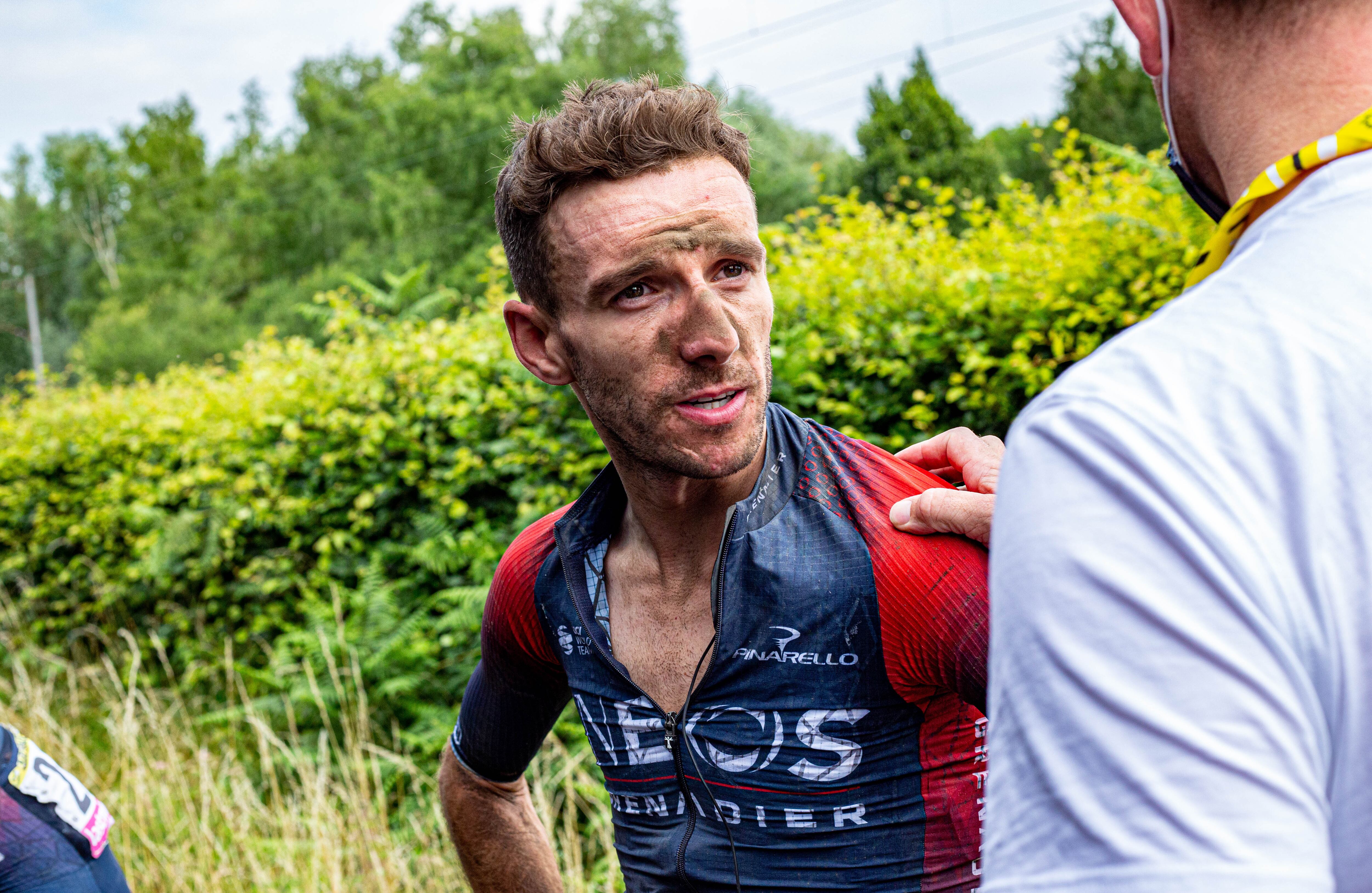 El británico fue otro de los que sufrió el duro pavé de la etapa 5 del Tour.