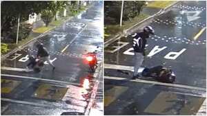 Hombre le propinó brutal golpiza a una mujer en Bogotá