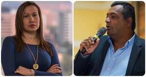 La ministra Carolina Corcho y el congresista Víctor Salcedo.