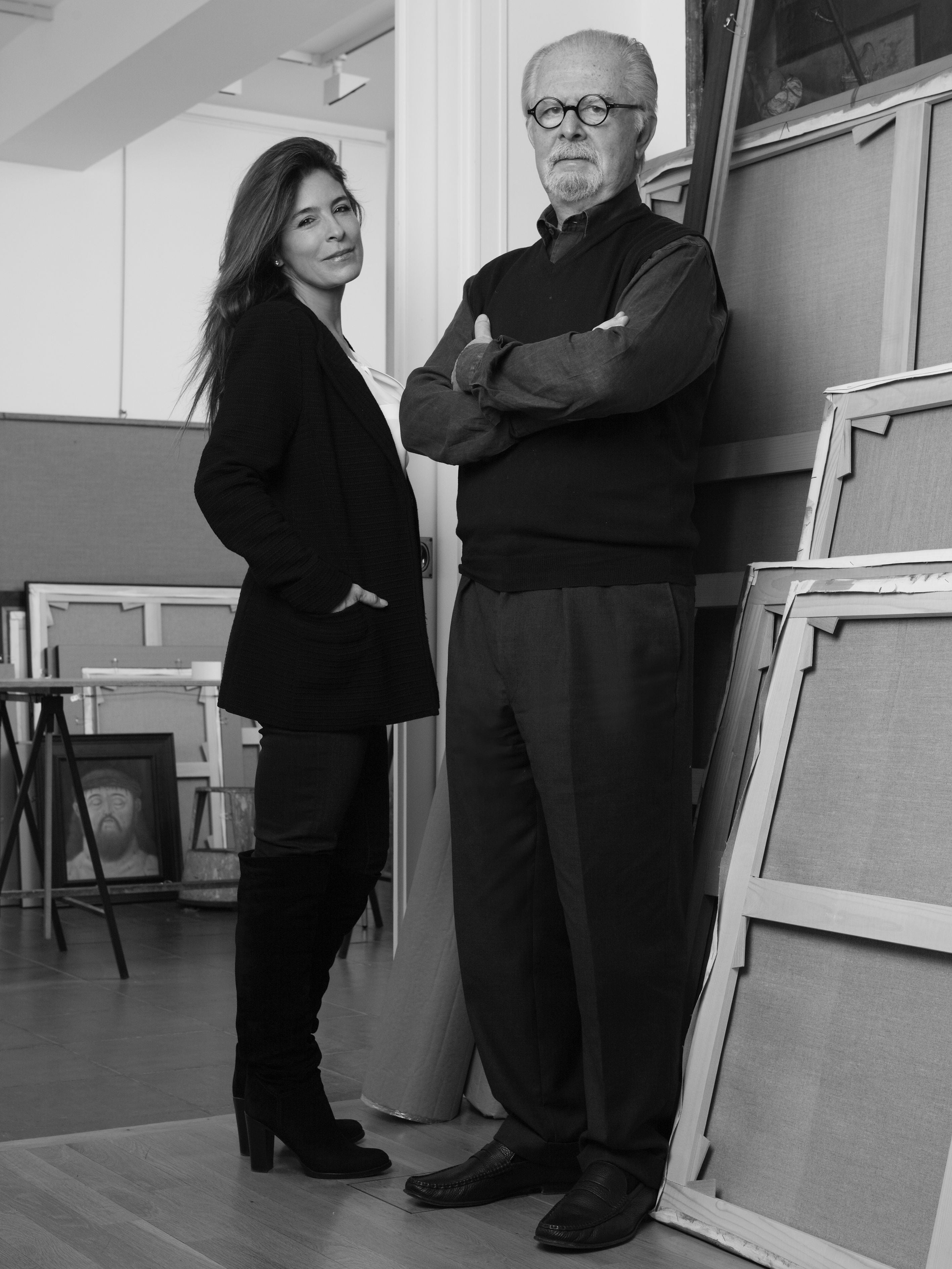 Lina Botero y su padre Fernando Botero