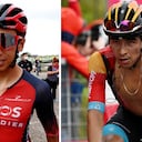 Egan Bernal y Santiago Buitrago, ciclistas colombianos participantes en la Vuelta a España 2023.