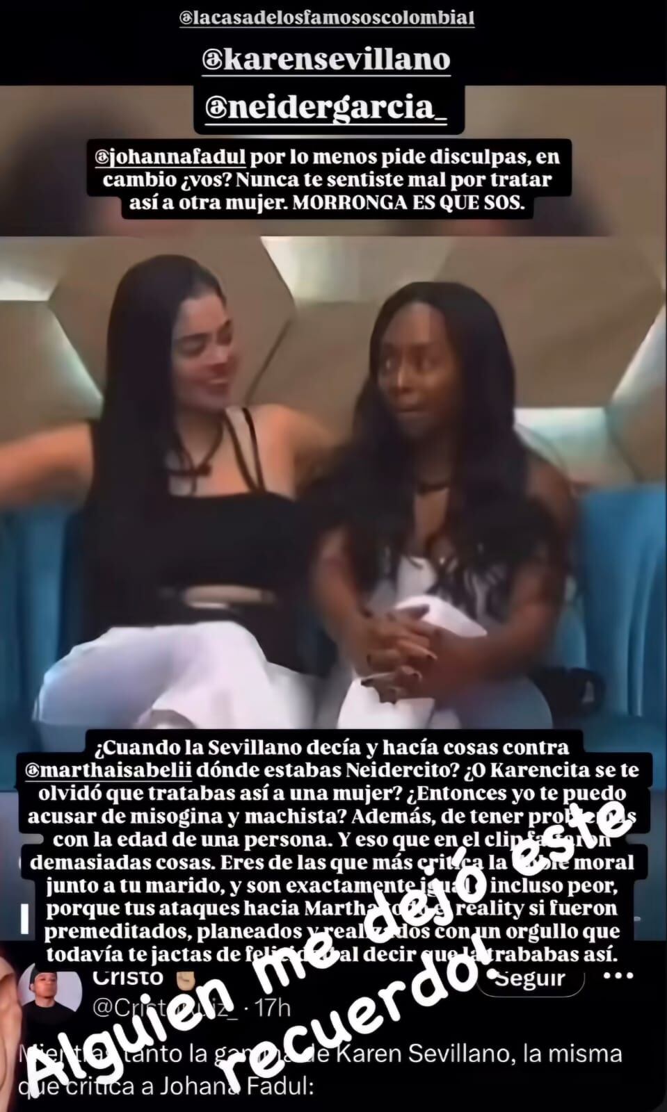 El fuerte reclamo de Martha Isabel Bolaños por los insultos de Karen Sevillano